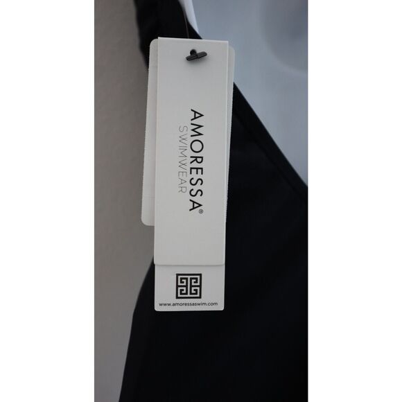 Amoressa x Miraclesuit 6522456 Sz 12 Black Bianca Solid One-Piece Swimsuit - Picture 5 of 12